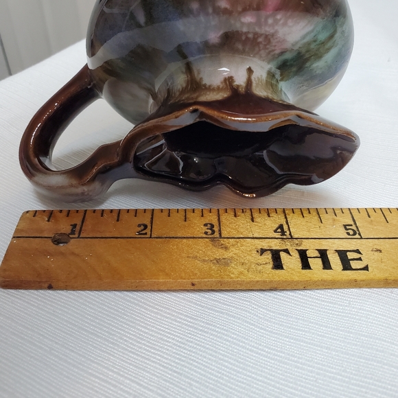 VTG Kenmar Japan Small Brown Drip Shiny Glaze Decorative Pitcher Art Pot… - Picture 4 of 8